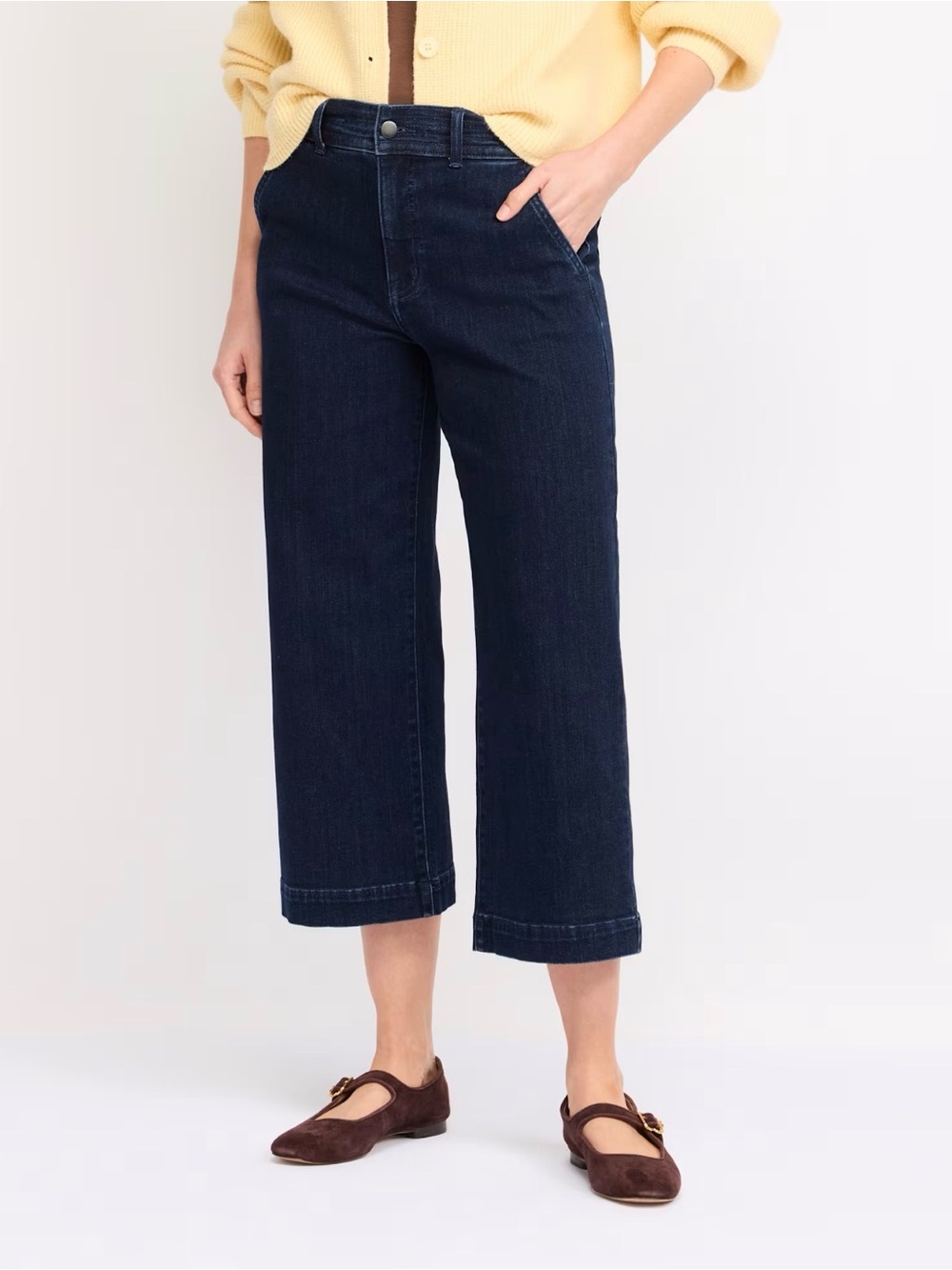 41 Hawthorn Leonora High Rise Multi Stitch Crop Wide Leg Jean Blue 20W NWT